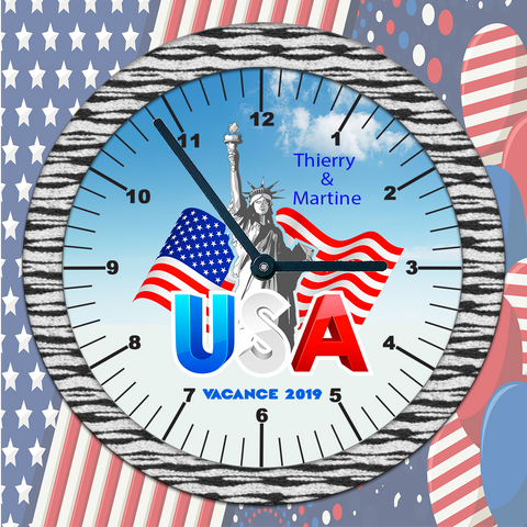 Horloge personnalisée USA Ø18 KDO UNIQUE