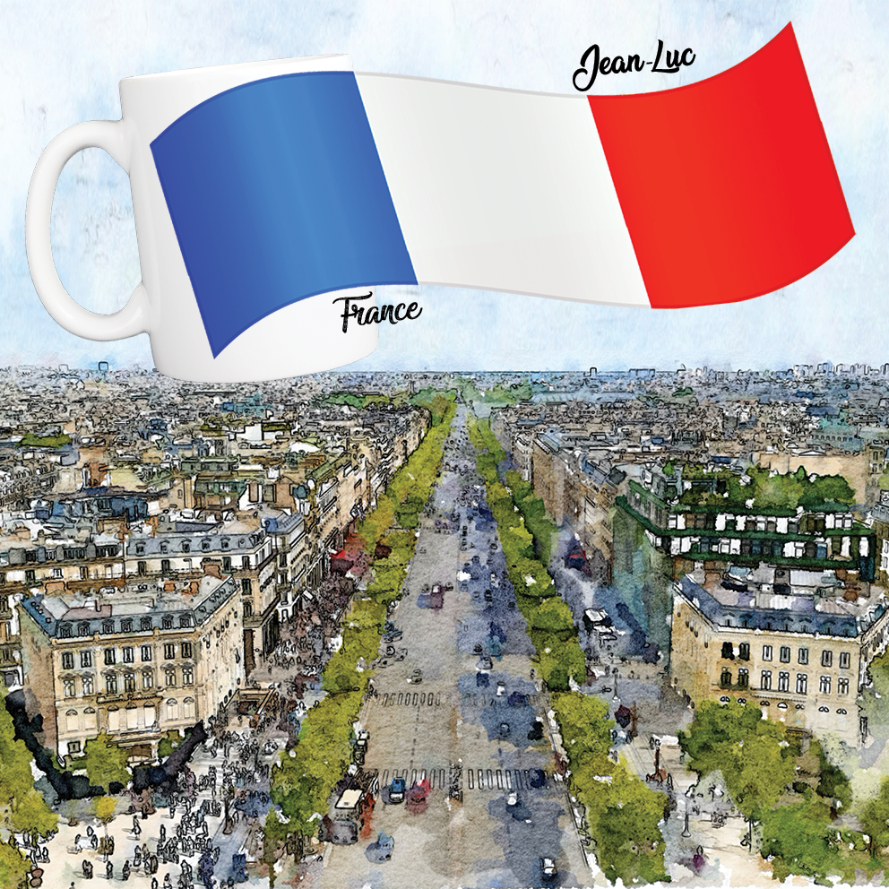 Mug personnalisé 325 ml - Drapeau Français KDO UNIQUE