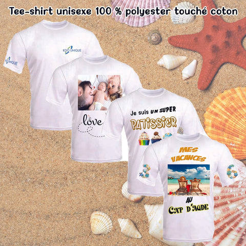 Tee-shirt à personnaliser avec photo, texte, logo... Polyester touché coton KDO UNIQUE Béziers