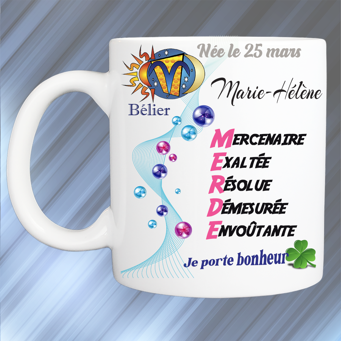 Mug personnalisé bélier prénom féminin KDO UNIQUE