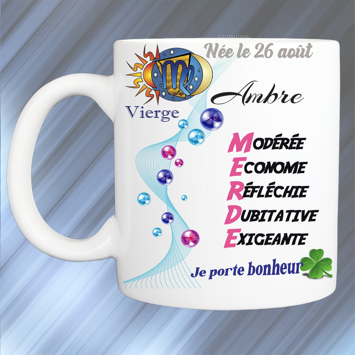 Mug personnalisé vierge prénom féminin KDO UNIQUE Béziers